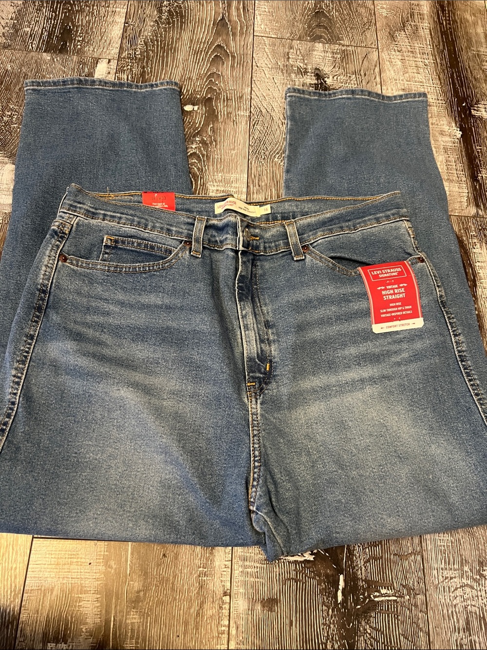 Womens Levi's Blue High Rise Straight Jeans